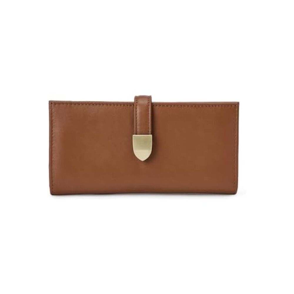 Amazon Essentials Womens Leather Clutch Wallet - Tan